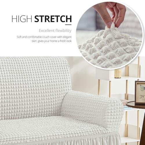 NICEEC Loveseat Covers Washable Love Seat Couch Covers Slipcover with Skirt - Image 2