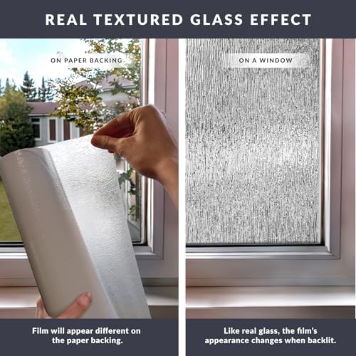 Rain Window Privacy Film by Artscape - Decorative Textured Glass Design, Static Cling, Blocks Views, Not Light, UV Protection, Non-Adhesive Water-Applied Installation, Made in USA - 36 x 72 Inch - Image 5