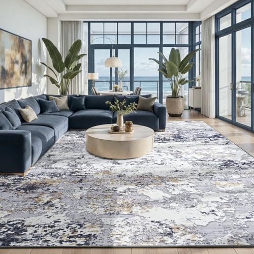 Toneed Washable 8x10 Area Rug with Non-Slip Backing for Living Room by Toneed