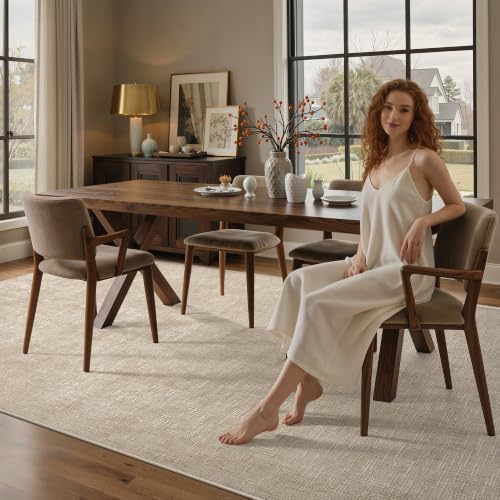 Valenrug Washable Rugs 5x7, High-Low Pile Area Rugs for Living Room, Beige - Image 4