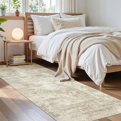 Soalmost Runner Rug 2'6"x8' Kitchen Hallway Runners Abstract Beige/Gray - Image 4