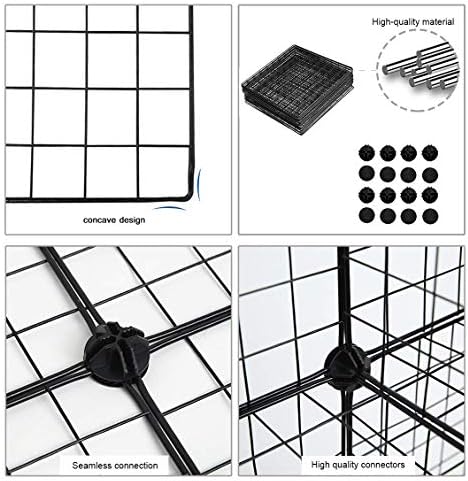 C&AHOME Wire Cube Storage, 16 Cubes Organizer Metal C Grids Storage, Black - Image 7