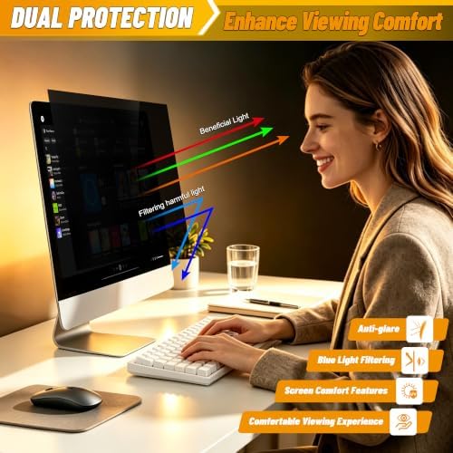 [2 Pack] 25 Inch Computer Monitor Privacy Screen, Blue Light Filter - Image 3