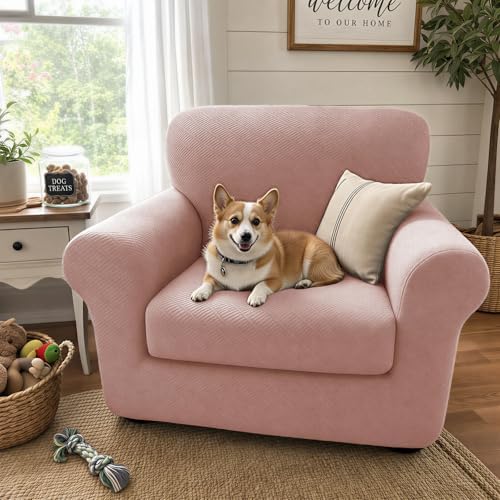 XINEAGE 2-Piece Stretch Armchair Sofa Cover, Washable Couch Covers for Dog - Image 3
