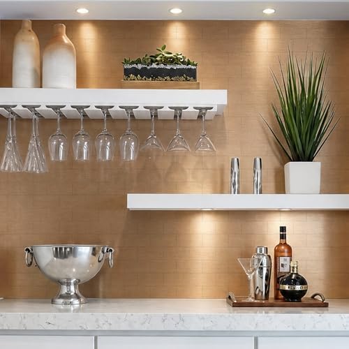 Vamos Tile 100-Piece Peel and Stick Backsplash Seamless Tile,3''x6'' Brushed Rose Gold Metal Subway Tile,Stick on Backsplash for Kitchen/Bathroom/Laundry Room - Image 5