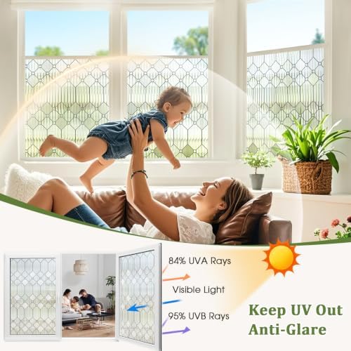 Beautyhero Reeded Glass Window Privacy Film 3D Static Cling, 23.6 x 78.7'' - Image 4