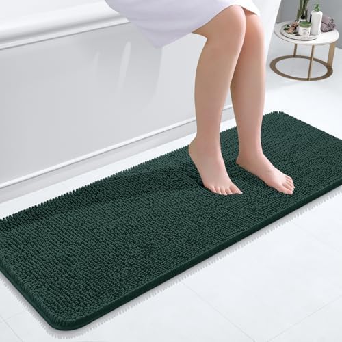 OLANLY Bathroom Runner Rugs 47x17, Extra Soft Absorbent Chenille Bath Rugs by OLANLY