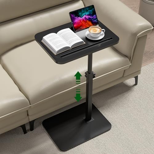 360° Swivel Sofa Side Table for Couch, Set of 2 by Unknown