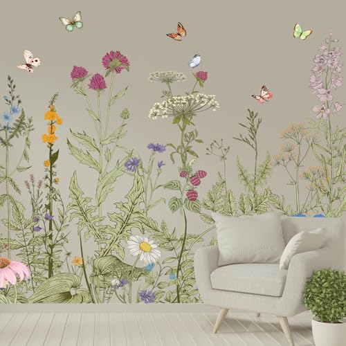 Poppy Flower Wall Stickers Bird Butterfly Wall Decor Decals Peel and Stick Floral Wall Home Glass Window Art Decor for Bedroom Living Room Offices Home Decoration - Image 2