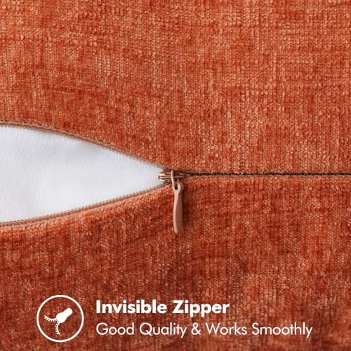 MIULEE Fall Decorative Couch Throw Pillow Covers 18x18 Inch Rust 2 Pack - Image 2