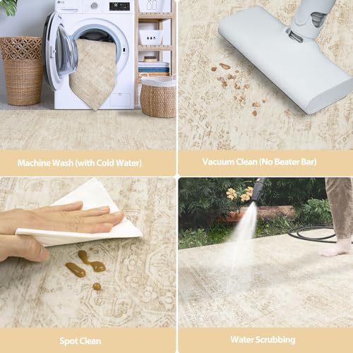 Aelenmu 10x14 Area Rugs for Living Room Washable Dining Room Beige - Image 5