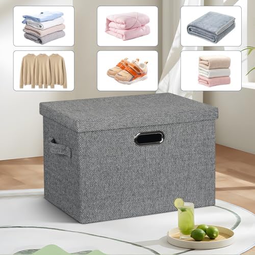 Storage Bins with Lids Fabric Closet Organizers Cubes Office Organization - Image 6