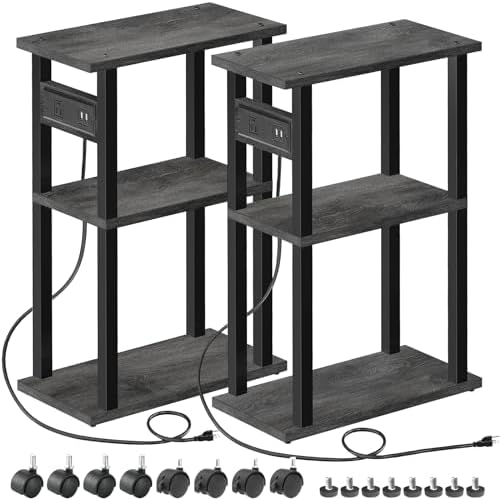 TUTOTAK Small Narrow Side Table, Set of 2 Skinny End Table - Image 7