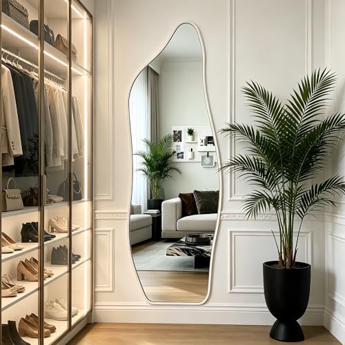 48"x16" Full Length Door Mirror, Dolphin Hanging Mirror, White - Image 7