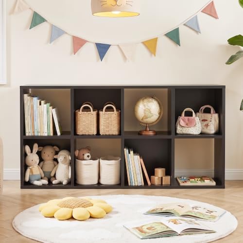 8 Cube Storage Organizer, Multifunctional Bookcase, Black Cube Bookshelf - Image 2