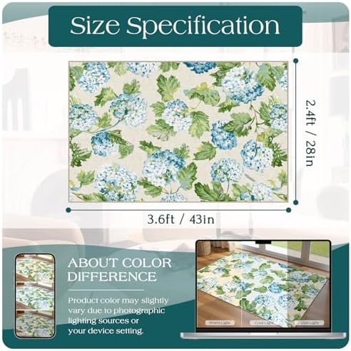 Floral Outdoor Rug - 28"x43" Front Door Mat Indoor Outside Entrance - Image 2