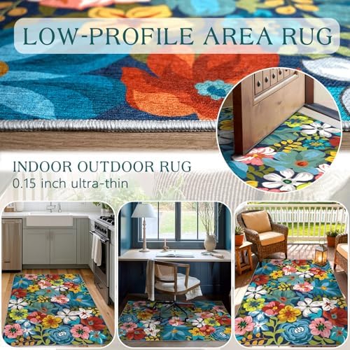 3x5 Flower Entry Rug, Washable Indoor Outdoor Mats for Front Door - Image 5