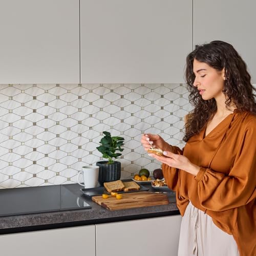 STICKGOO 10 Sheets Peel and Stick Backsplash, Dolomite White - Image 4