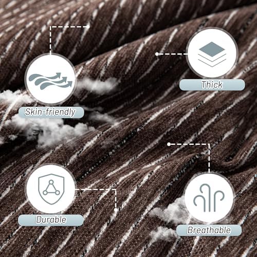 MYSKY HOME Couch Covers for 3 Cushion Couch Sofa, Sectional Couch Cover L Shape Chenille Couch Cushion Covers for Pets, Furniture Protector Cover for Dogs, Kids, 71"X150", Deep Chocolate - Image 4