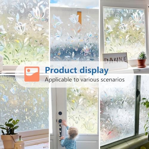 Bloss Privacy Window Film Decorative Window Privacy Film Stained Glass Window Clings, Anti-UV Sun Blocker Heat Control Windows Stickers for Home(23.6 x 78.7In) - Image 5