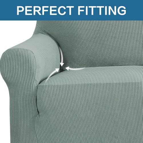 H.VERSAILTEX Slip Covers for Chair Stretching Skid Resistance Couch Cover for Dogs, Thick and Durable Soft High Spandex Jacquard Sofa Covers, Form Fitted Chair Slipcover(Armchair 31"-40", Sage) - Image 5