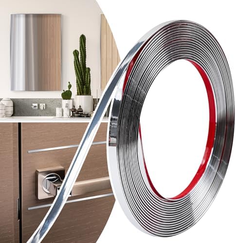 0.25in x 20Ft Peel and Stick Wall Molding Trim Silver by JSIWOTH