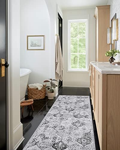Lahome Moroccan Washable Runner Rug, 2x6 Grey Kitchen Runners for Hallways - Image 4