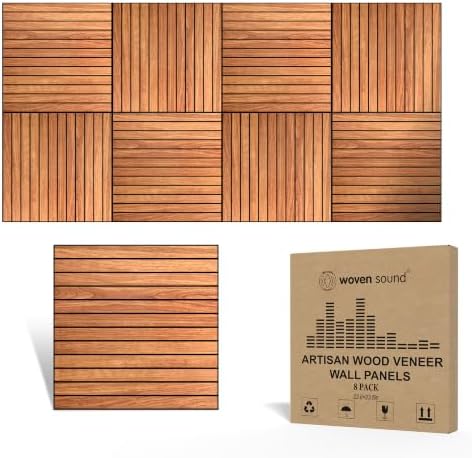 WoveN SounD Acoustic Wall Panels, Cherry, 8 Pack, 23.6x23.6 in by WovenSound