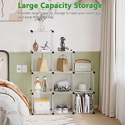 C&AHOME Cube Storage Organizer, 9-Cube Bookcase, Closet Cabinet White - Image 4