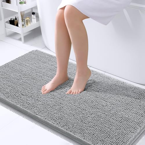 OLANLY Bathroom Runner Rugs 40x24, Extra Soft Absorbent Chenille Bath Rugs by OLANLY