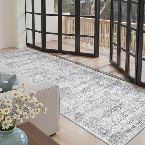 Soalmost Washable Kitchen Runner Rug 3x8 Hallway Entry Rugs Non-Slip, Grey - Image 2