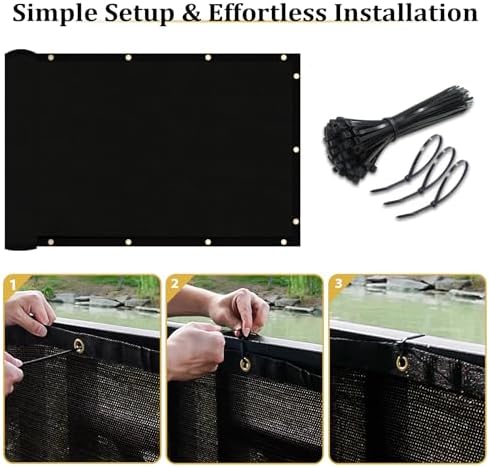 Shade&Beyond 3'x2' Black Privacy Screen Fence Cover 170 GSM Fencing Mesh Fence Panel for Wall Garden Yard Backyard Indoor Outdoor Home Decoration - Image 5