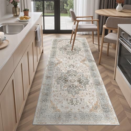Madane Hallway Runner Rug 2x5 Washable Entry Rugs Soft, Light Taupe Brown - Image 2