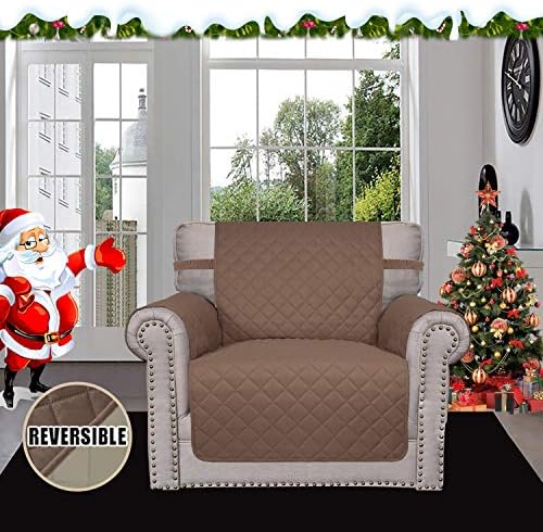Easy-Going Reversible Couch Cover, Small Chair, Brown/Beige - Image 2