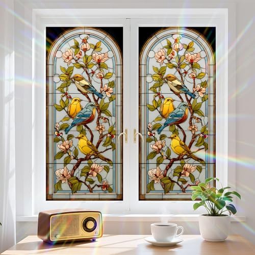 Window Privacy Film Frosted Glass Window Sticker Window Film Static Glass Cling Tint Non-Adhesive for Home Door Decorative Frosting Cover 17.5 X 39.3 inch - Image 3