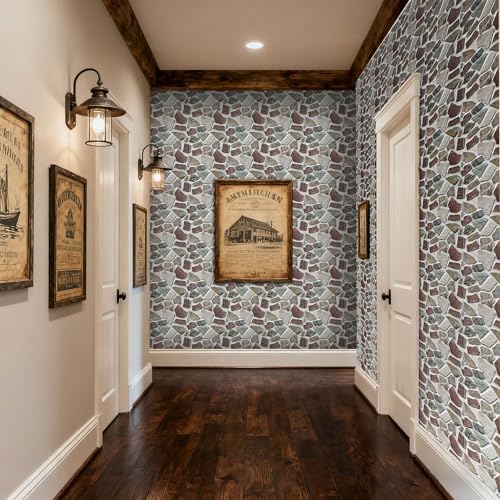 3D wall Panels Peel and Stick,Faue Stone Wall Panel,3D Texture PVC Waterproof Self Adhesive Decorative for Living Room Bedroom Kitchen Bathroom Interior wallboard 10PCS 11.81x11.81 inches - Image 2