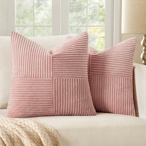 MIULEE Pink Decorative Throw Pillow Covers for Couch 18x18 Inch by MIULEE