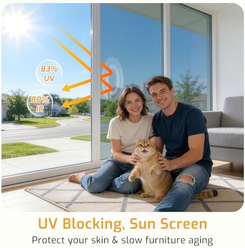 LUTE One Way Window Tint for Home, Window Privacy Film, Silver - Image 2