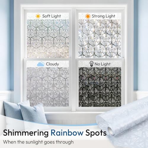 rabbitgoo Window Privacy Film, Diamond Pattern, 35.4" x 157.4" - Image 4