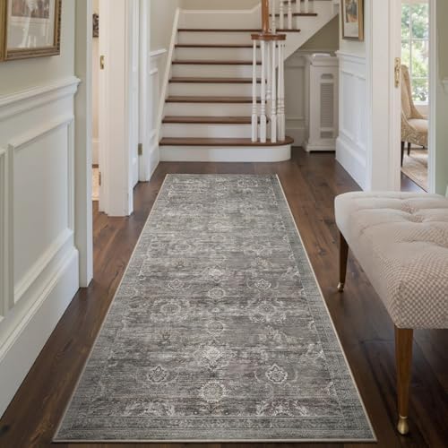 Rugxara 2x6 Washable Runner Rug for Hallway Kitchen Entryway, Taupe/Grey by Rugxara