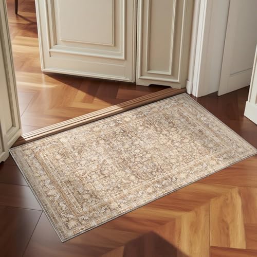 OPPODREAM Vintage Beige Area Rugs 2x3, Washable Rug for Living Room by OPPODREAM