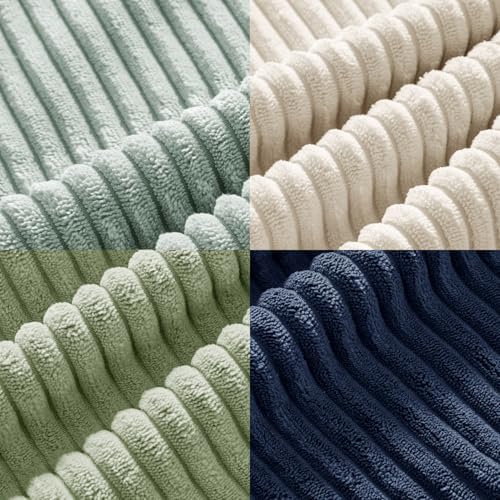 MIULEE Soft Corduroy Decorative Throw Pillow Covers Muted Teal 18x18 - Image 5
