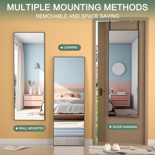 Hasipu Door Mirror Full Length, 51 x 16 Inch Full Body Wall Mirror Over The Door Hanging Mirror for Bedroom, Living Room, Cloakroom - Image 3