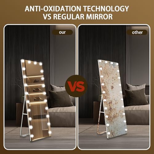 Kosmonia 66"x22" Hollywood Full Length Mirror with Light, 22 Dimmable Bulbs - Image 7