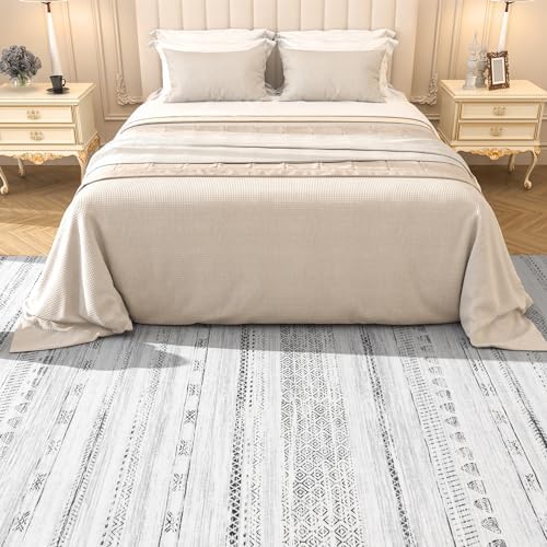 4x6 Area Rugs for Living Room Machine Washable Rug Distressed Indoor Carpet Neutral Moroccan Boho Rug Ultra Soft Area Rug for Bedroom Dining Room Playroom Office, Black - Image 3