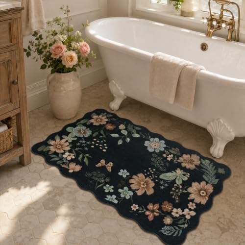 Lahome Floral Entryway Rug Indoor, 2X3 Soft Washable Kitchen Rug Non Slip - Image 4