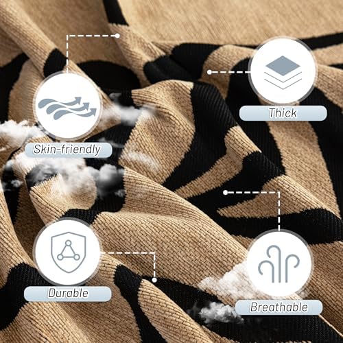 MYSKY HOME Couch Cover for Dogs, Washable Couch Covers, Sofa Covers for Sectional Sofa, Couch Cover 2 Cushion Sofa Dogs Furniture Protector, Chenille Sofa Covers for Pets, 71"x118", Abstract Coffee - Image 6