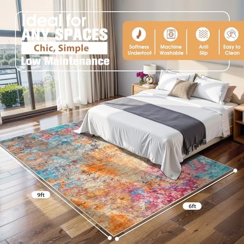 Aelenmu 6x9 Area Rugs for Living Room Washable Bedroom Dining Room Colorful - Image 2