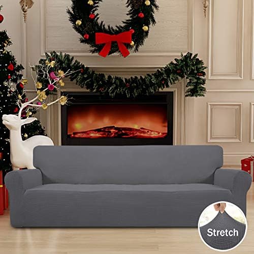 Easy-Going Stretch 4 Seater Oversized Sofa Couch Cover Gray - Image 2