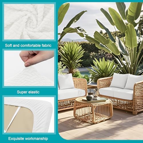 12 Piece Outdoor Cushion Covers, Patio Sofa Cushion Covers, Stretch Fit - Image 4